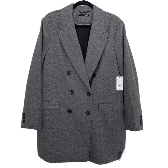 Black Tape_ Jackets & Blazers - Black Tape Double Breasted Herringbone Blazer Jacket New Size 1X